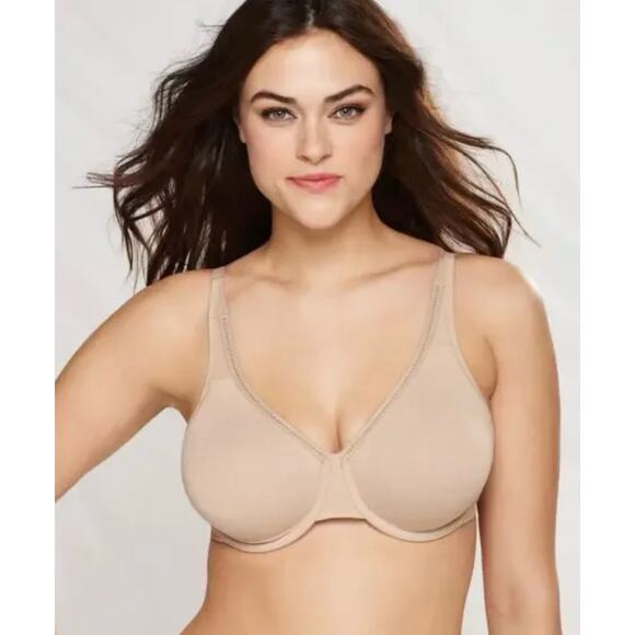 Wacoal 36DDD Bra Beige Bodysuede Seamless Full Figure 85185 Underwire Smooth - Picture 1 of 16